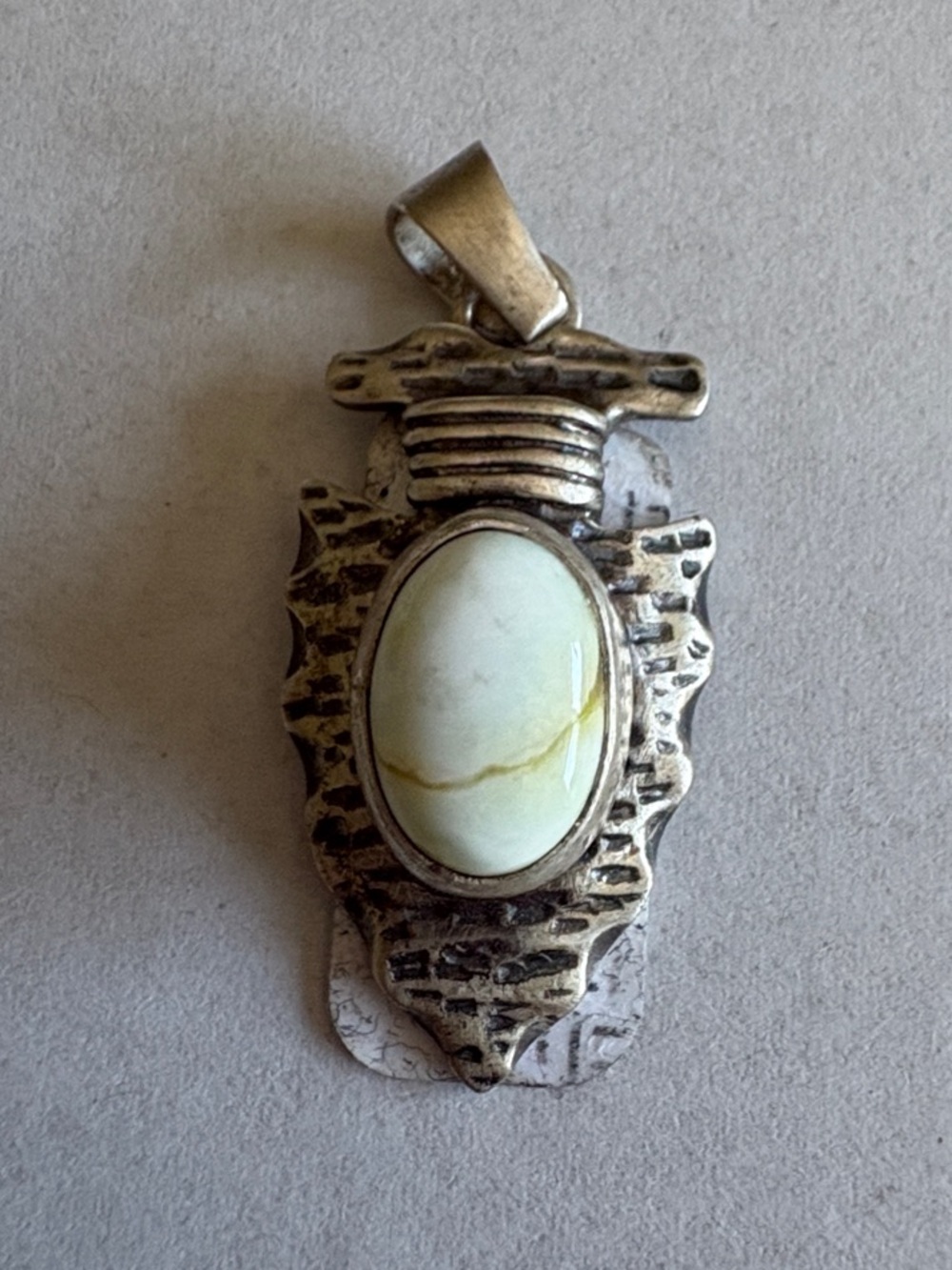 Navajo made June Delgarito Arrowead Palomino Sterling Silver Small Pendant